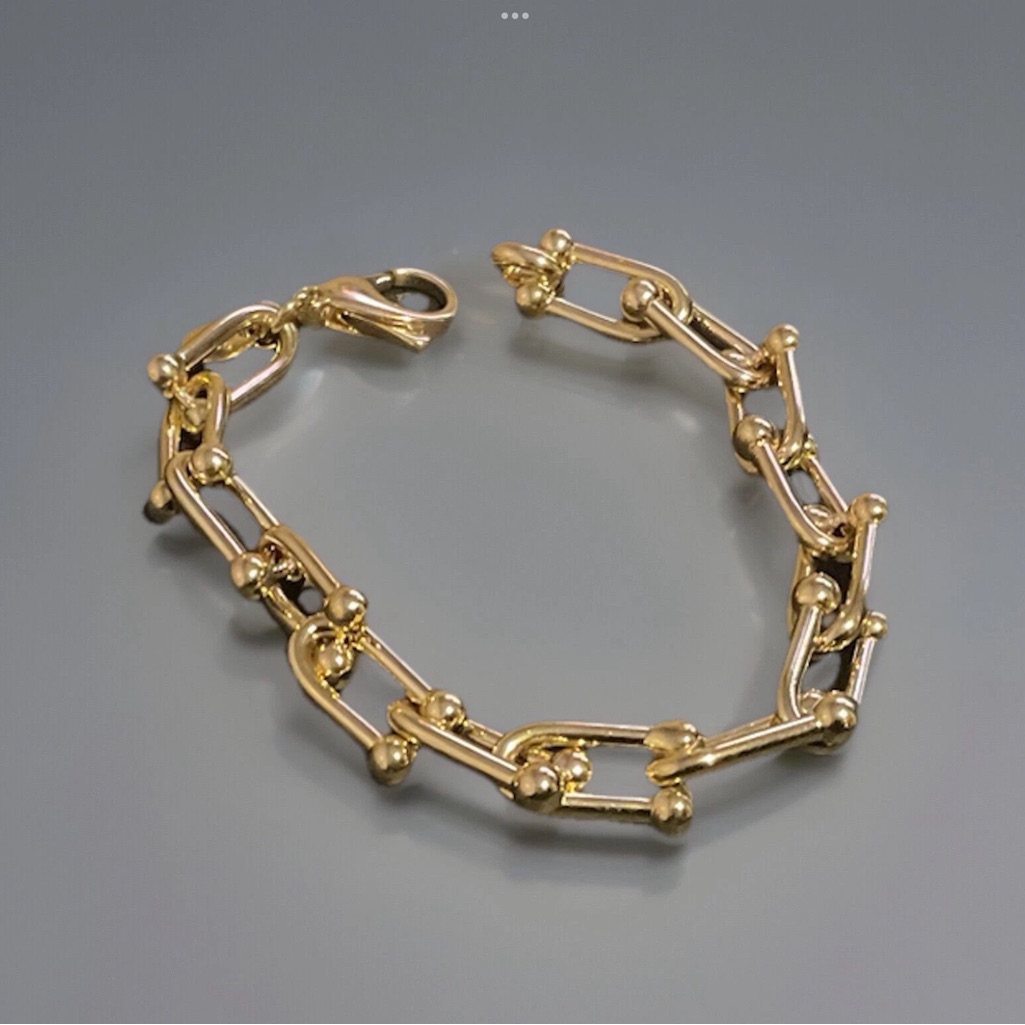 Mia Fiore Chain U Link 18k Gold Plated Bronze Dyadema Bracelet Italy 85 Long B 89$